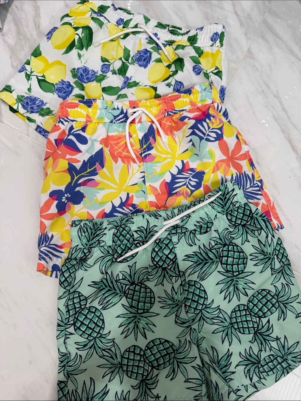 Janie and Jack Kids Swim Trunks - Yellow, Blue, Green, Coral